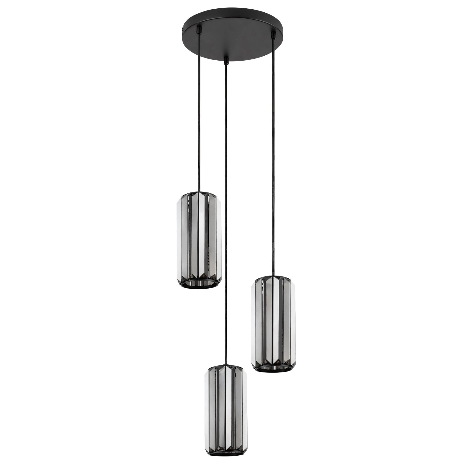 Rabalux Lampa wisząca Veness 3x40W E27 czarna klosz dymny