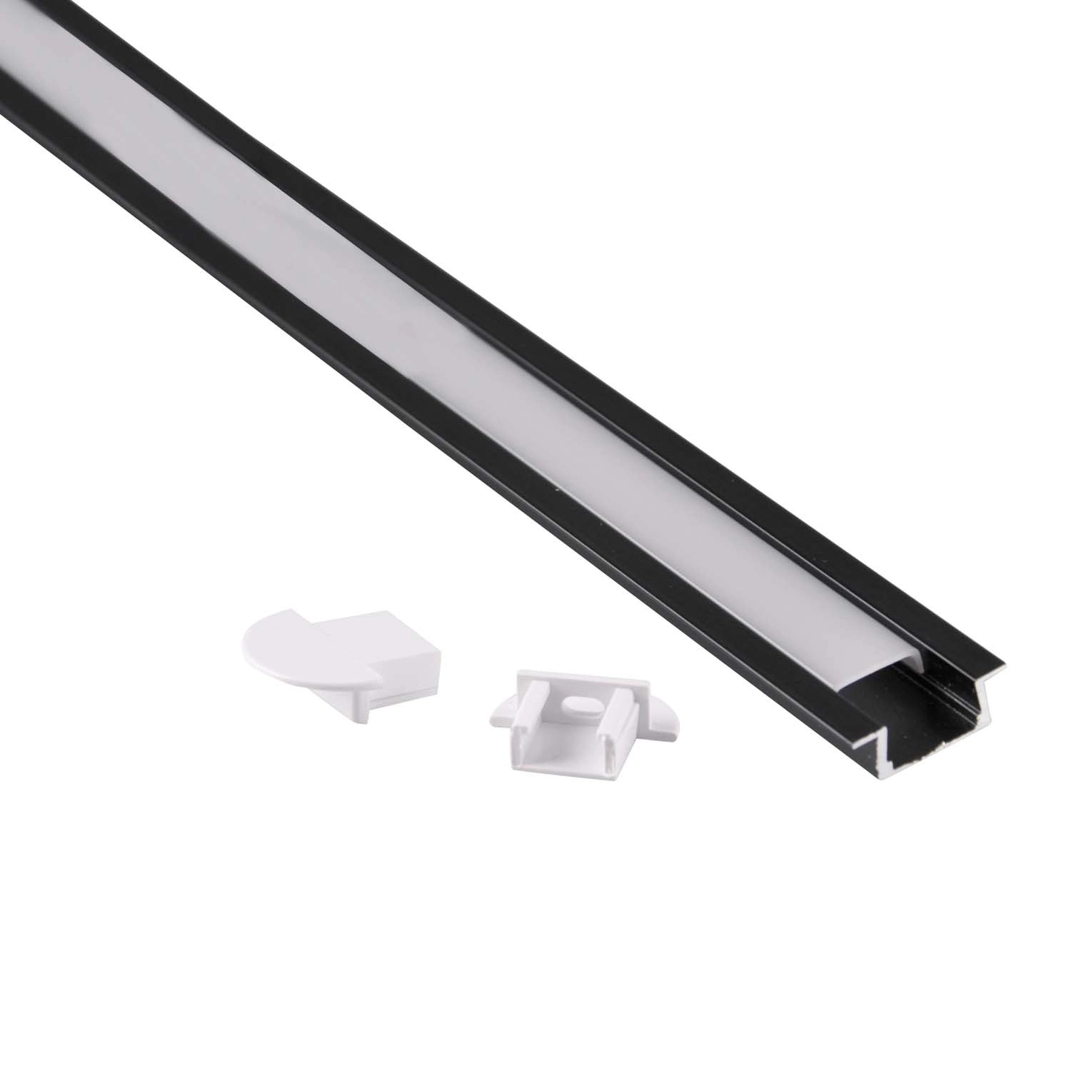 Polux Profil aluminiowy podtynkowy czarny 1 m