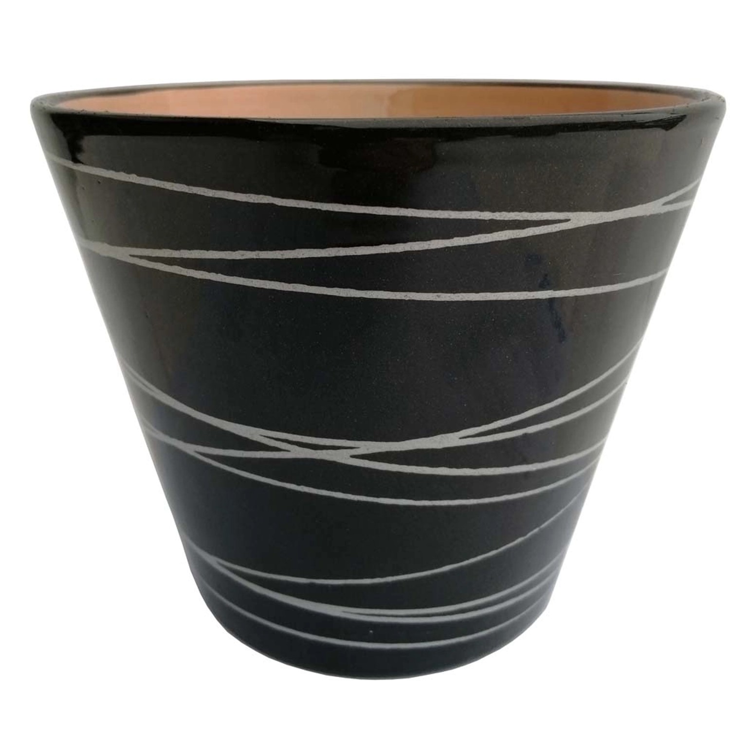 Osłonka ceramiczna Diva black silver - śr. 15 cm