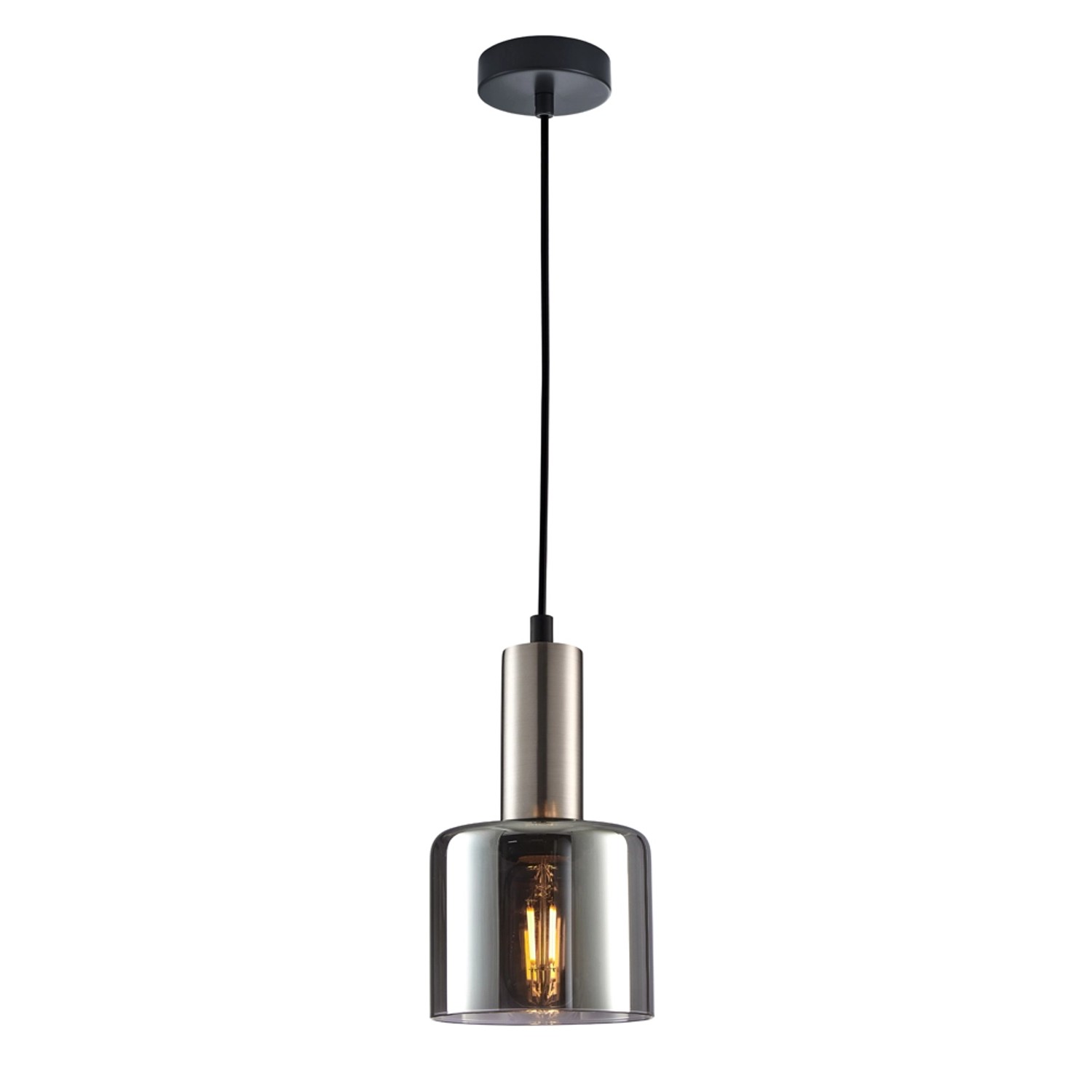 Italux Lampa wisząca SANTIA śr.12cm nikiel satynowy E27