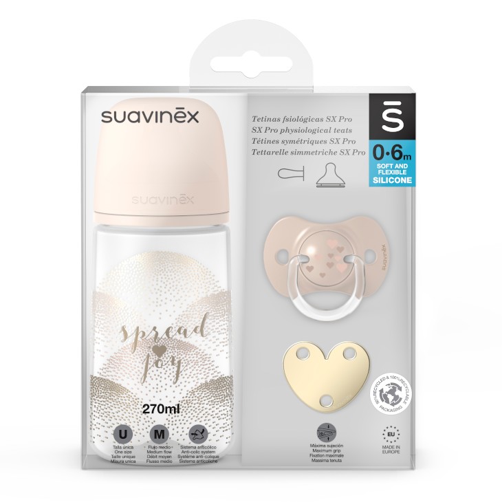 Suavinex, Zestaw Spread Joy - beżowe serce