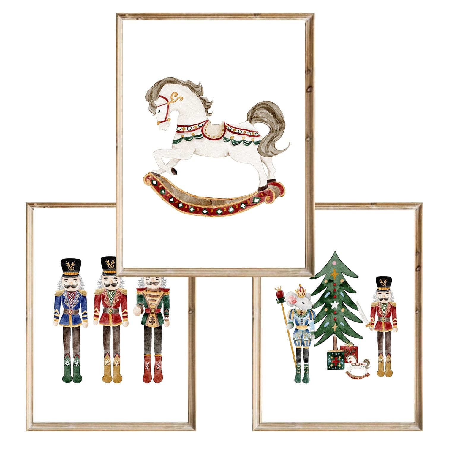 Zestaw trzech plakatów dla dzieci Retro Christmas - A3