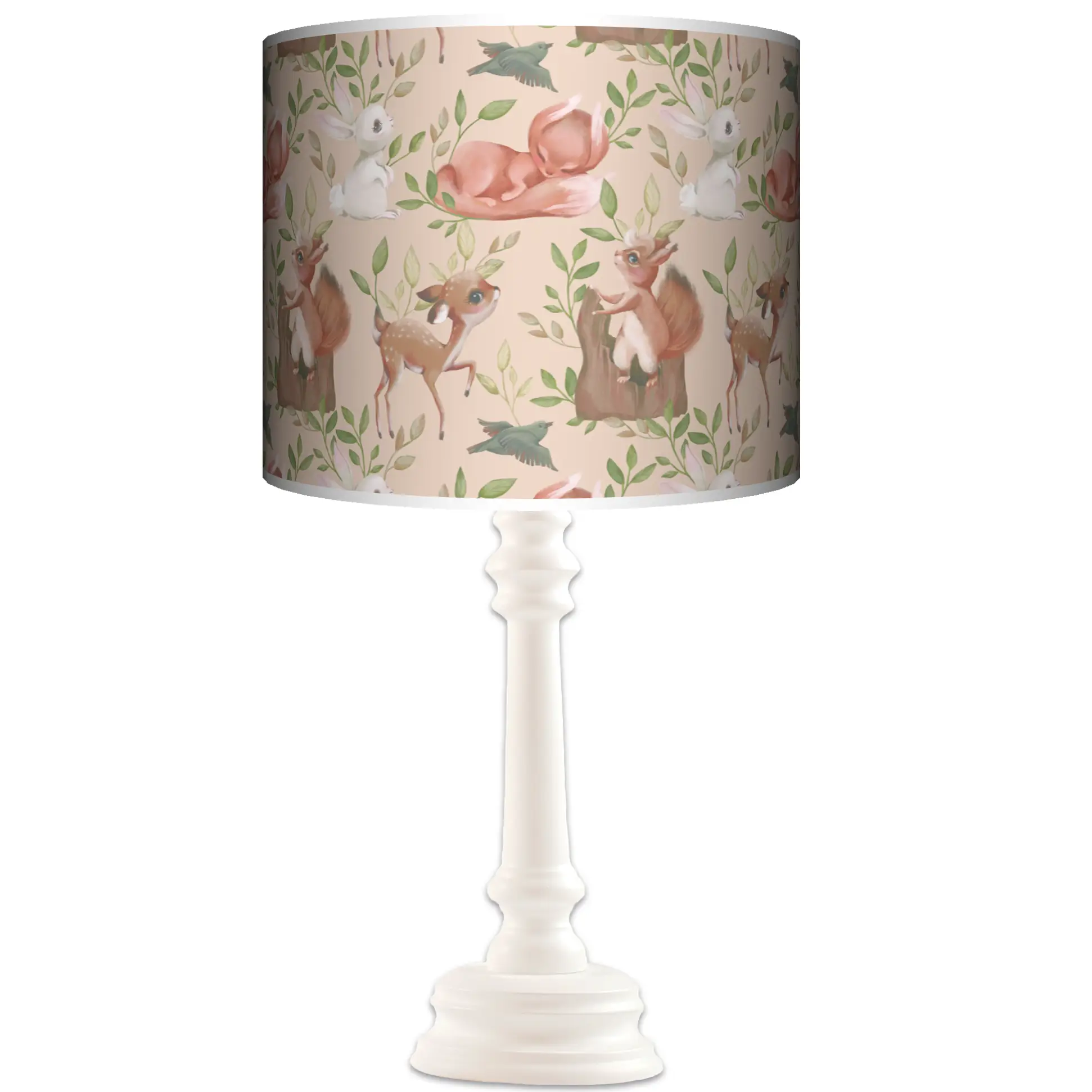 Lampa stojąca QUEEN Forest Story na beżu - kolor podstawy do wyboru FL - biały