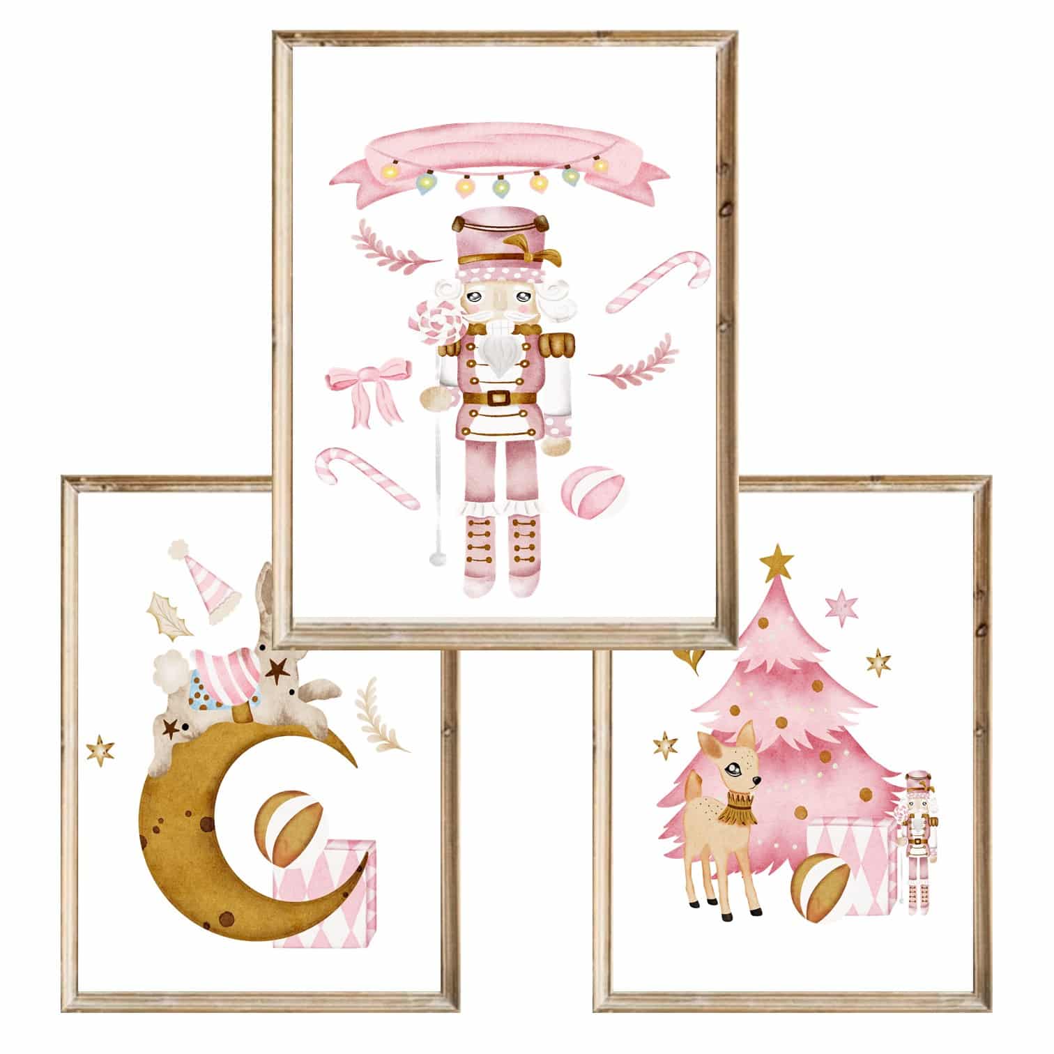 Zestaw trzech plakatów dla dzieci Candy Christmas - A4