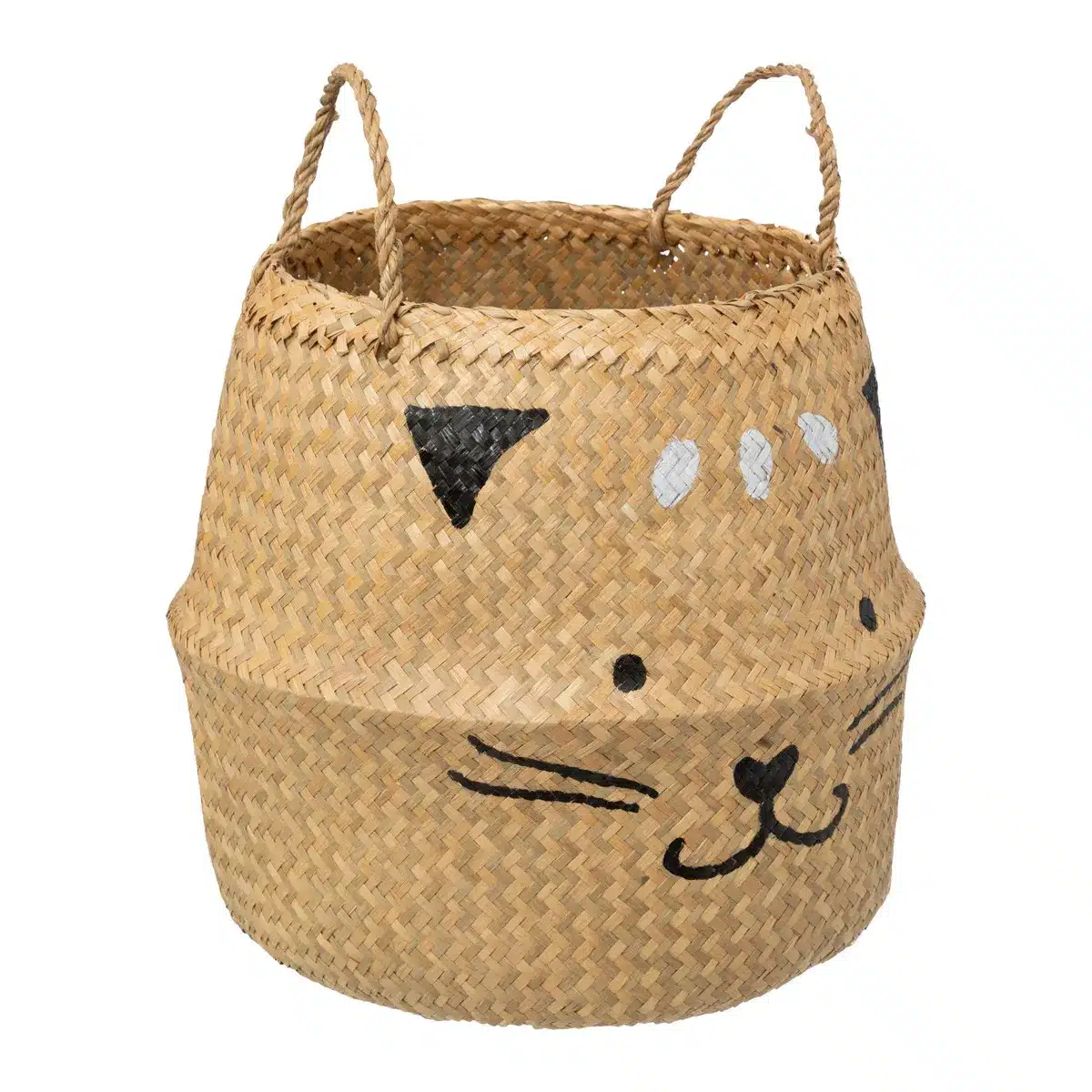Pleciony kosz na zabawki Cat 35 cm DB