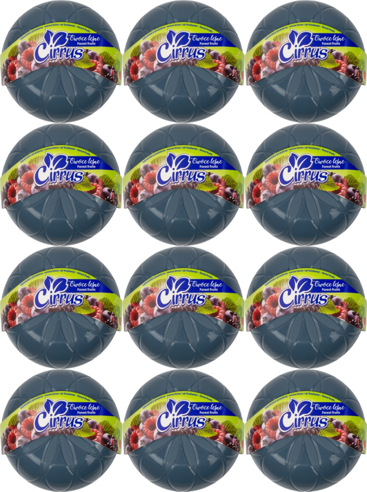 12x Odświeżacz powietrza Cirrus kwiat, owoce leśne, żel, 150g