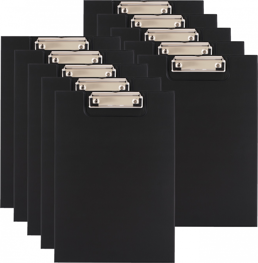 10x Clipboard D.Rect, z okładką, A4, czarny