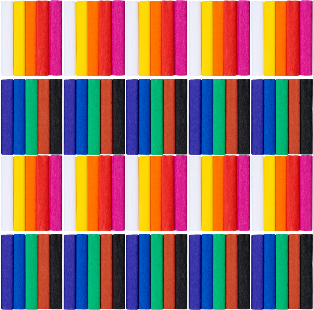 10x Bibuła marszczona TOP 2000 Creatino, 25x200cm, 10 sztuk, mały mix kolorów klasycznych