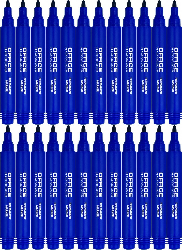 24x Marker permanentny Office Products, okrągła, 1-3mm, niebieski
