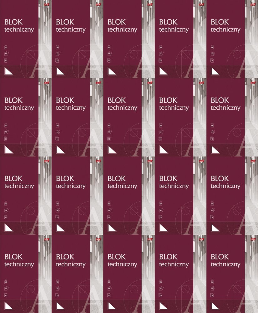 20x Blok techniczny Unipap, A4, 10 kartek, biały