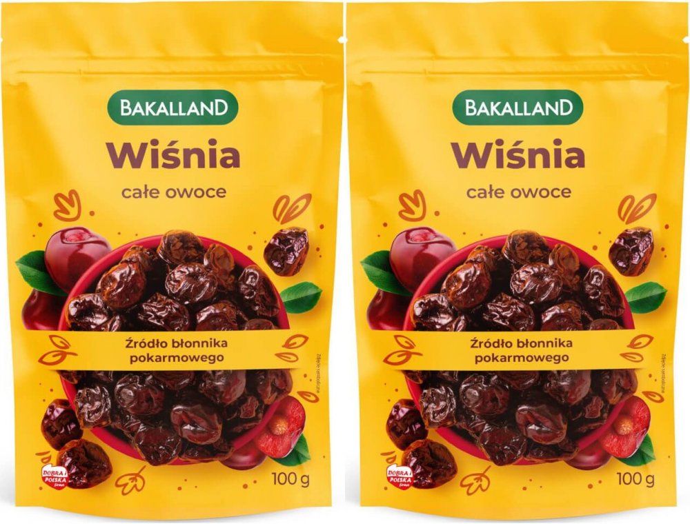 2x Wiśnie kandyzowane całe owoce Bakalland, 100g