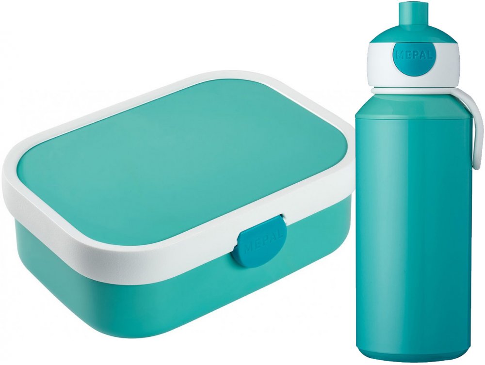 Zestaw: Lunchbox Mepal Campus, 750ml + Bidon Mepal Pop-up Campus, 400ml, turkusowy