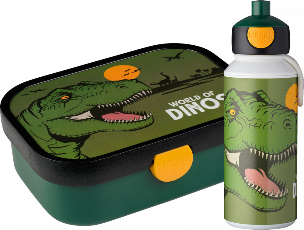 Zestaw: Lunchbox Mepal Campus, dino, 750ml + Bidon Mepal Pop-up Campus, dino, 400ml