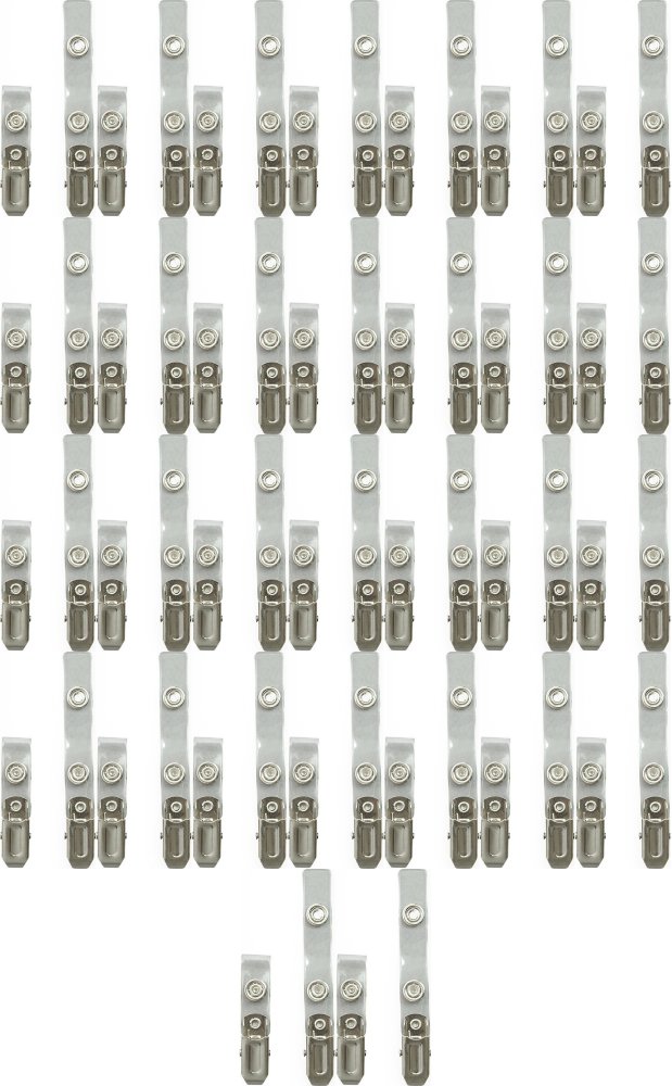 100x Klips Argo, do identyfikatora CT 210, z paskiem, przezroczysty