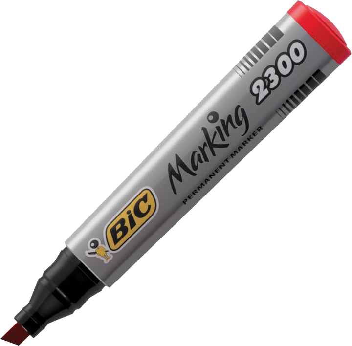 Marker permanentny Bic Marking 2300 ECOlutions, ścięta, 5.5mm, czerwony
