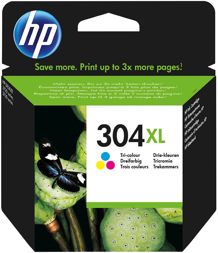 Tusz HP 304XL (N9K07AE), 300 stron, 7ml, cyan (błękitny), magenta (purpurowy), yellow (żółty)