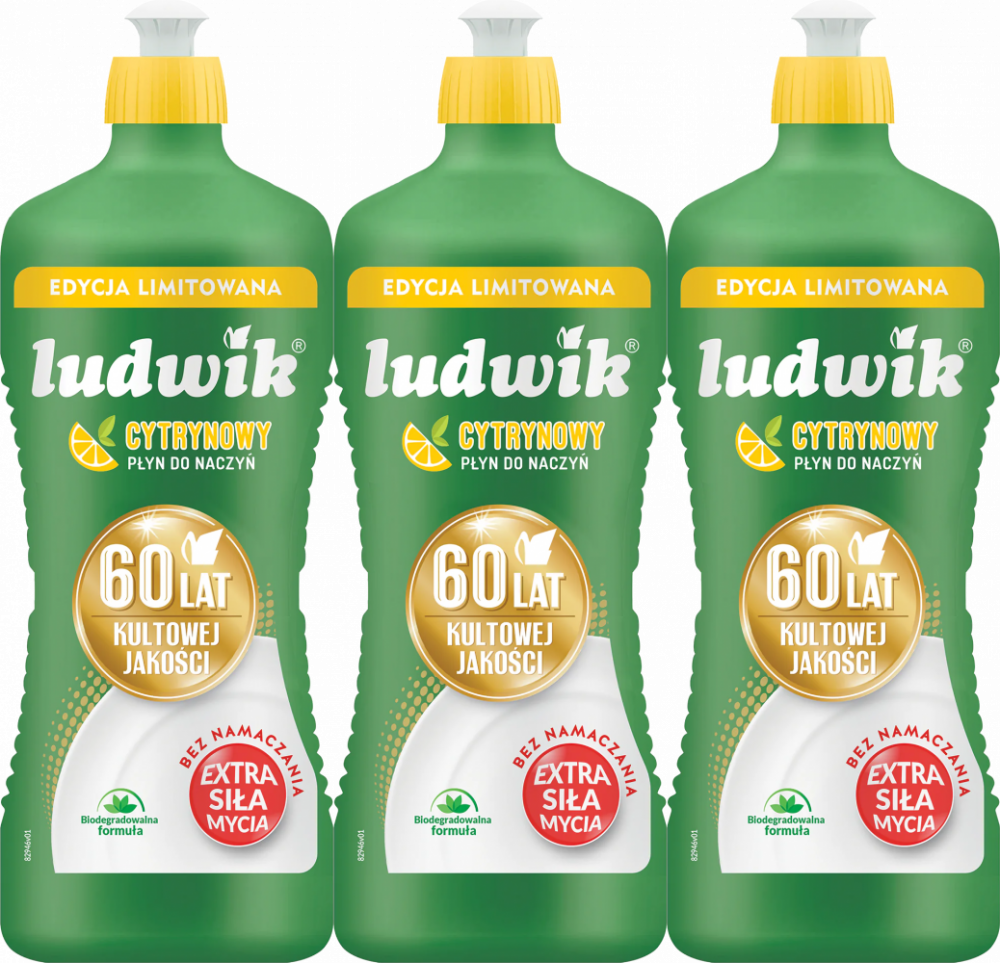 3x Płyn do naczyń Ludwik, cytrynowy, 925g