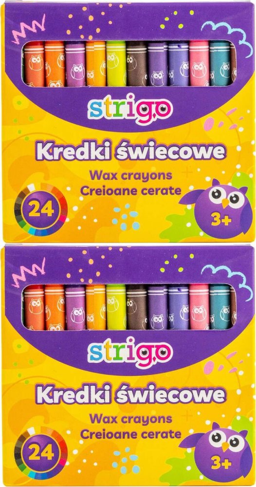 2x Kredki świecowe Strigo, 24 sztuki, mix kolorów