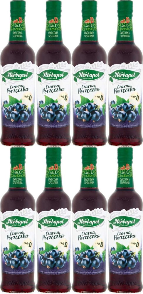 8x Syrop Herbapol Owocowa Spiżarnia, czarna porzeczka, 420ml
