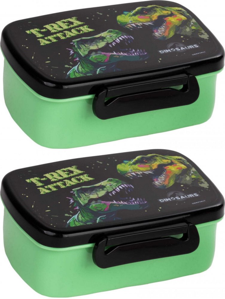 2x Lunchbox Derform A Dinozaur, 16.5x10x7cm