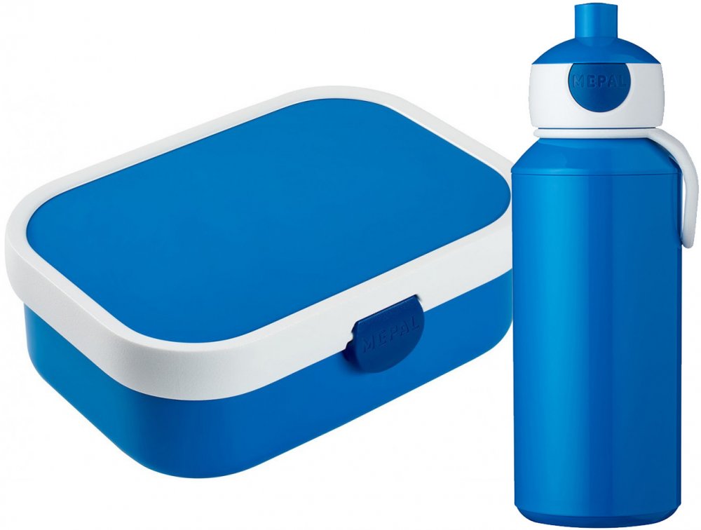 Zestaw: Lunchbox Mepal Campus, 750ml + Bidon Mepal Pop-up Campus, 400ml, niebieski