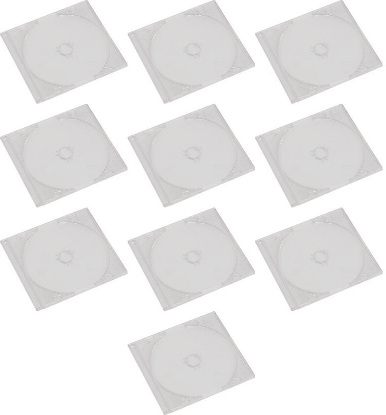 10x Pudełko slim na płytę CD/DVD Omega slim, 5.2mm, 1 sztuka, transparentny
