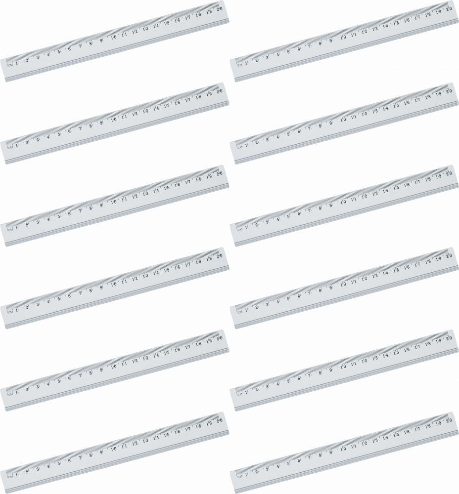 12x Linijka aluminiowa Grand, 20cm