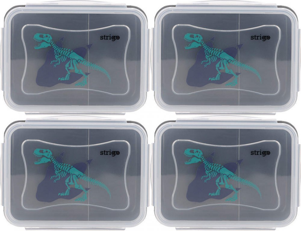 4x Lunchbox Strigo Noise, 16.5x12x6.5cm, transparentny