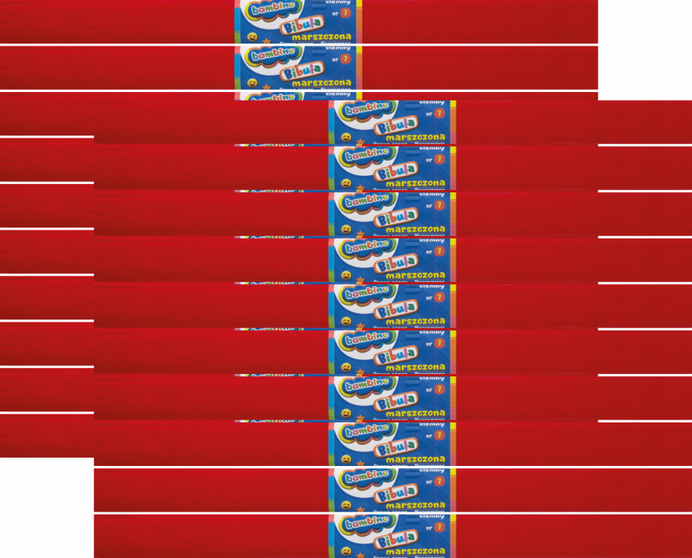 25x Bibuła marszczona Bambino, 200x50cm, czerwony ciemny