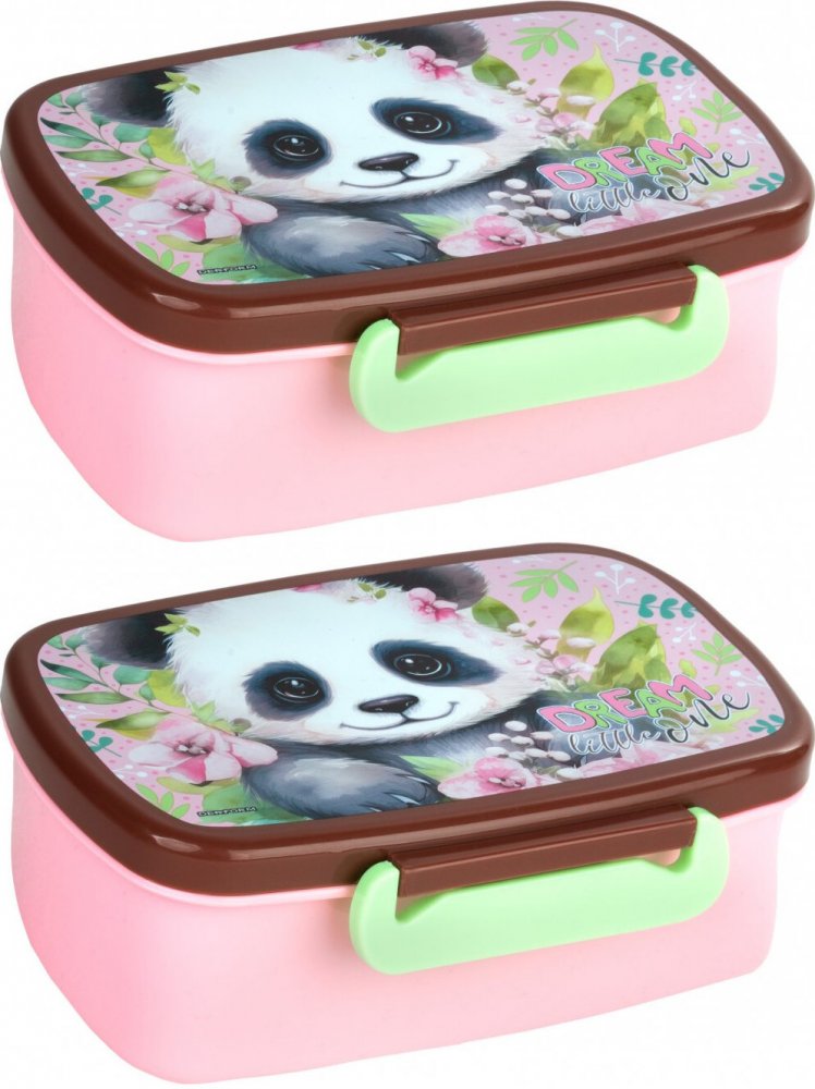 2x Lunchbox Derform A Panda, 16.5x10x7cm