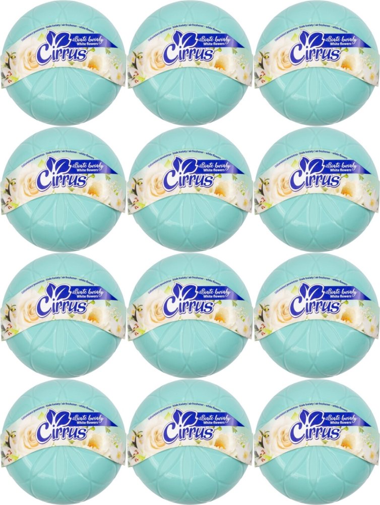 12x Odświeżacz powietrza Cirrus kwiat, białe kwiaty, żel, 150g