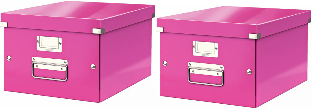 2x pudło uniwersalne Leitz Click&Store Wow, A4, różowy