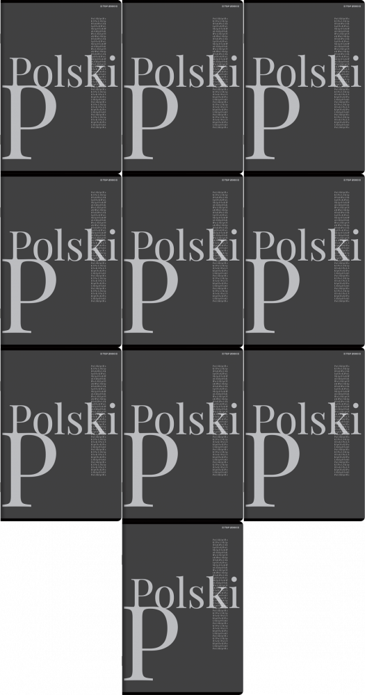10x Zeszyt przedmiotowy w linie TOP 2000 Megamix Język Polski, A4, 60 kartek, mix wzorów