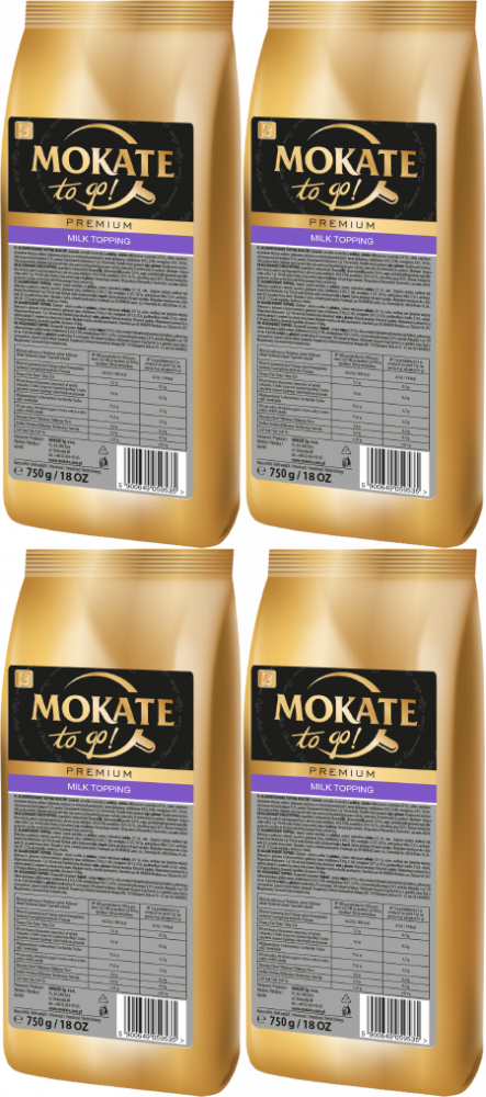 4x Topping mleczny zabielacz Mokate to go Premium, 750g