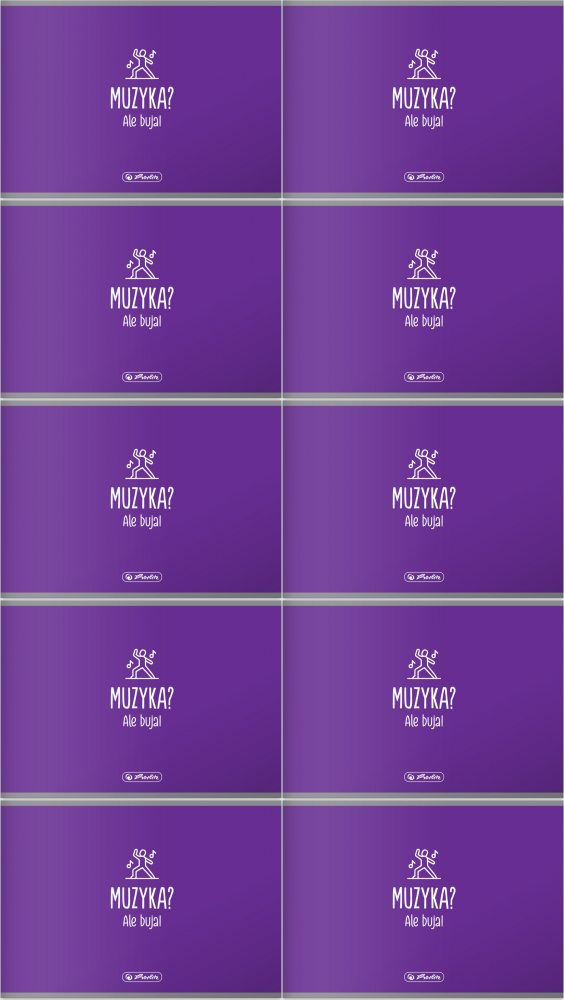 10x Zeszyt przedmiotowy w pięciolinię Herlitz Muzyka (zeszyt do nut), A5, 16 kartek, fioletowy