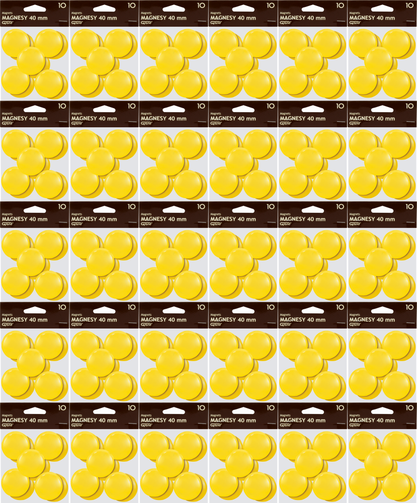 100x Magnes Grand, 40mm, 10 sztuk, żółty
