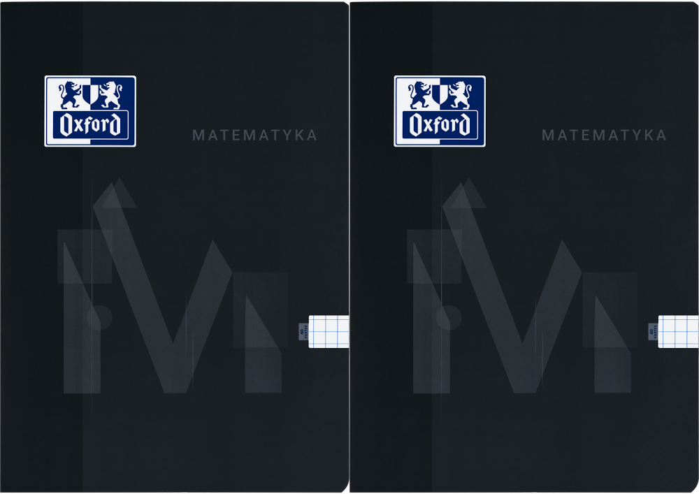 2x Zeszyt przedmiotowy w kratkę Oxford Matematyka, A5, miękka oprawa, 60 kartek, czarny