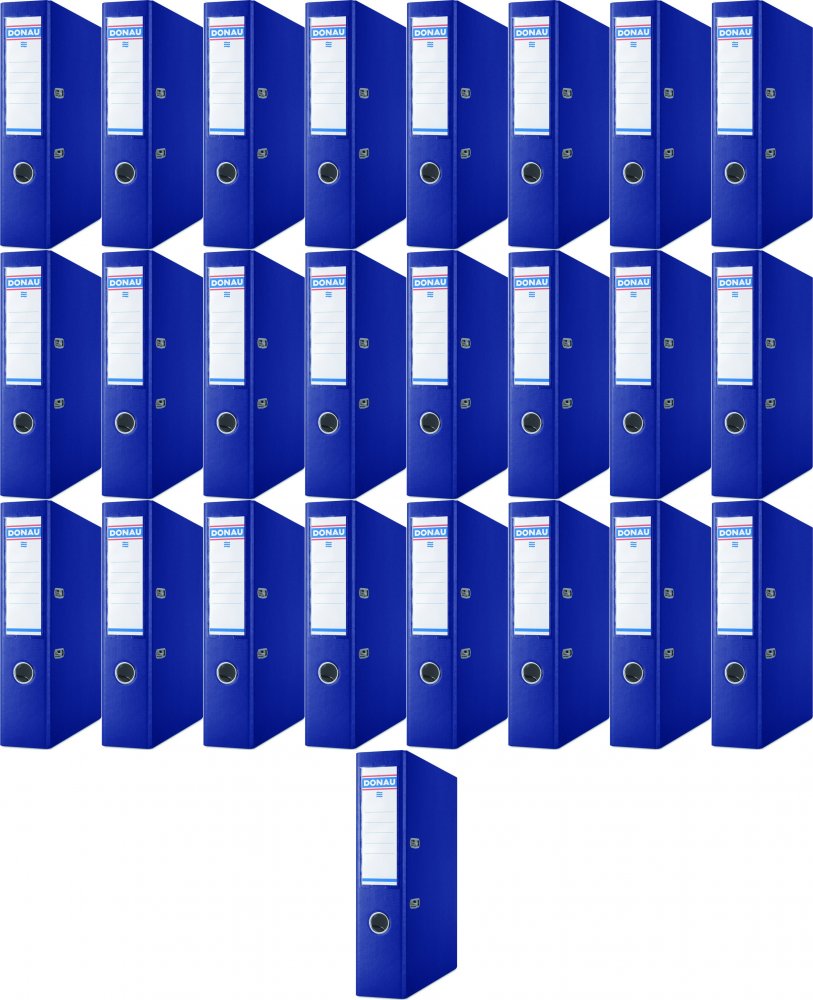 25x Segregator A4 Donau Master, szerokość grzbietu 75mm, do 500 kartek, granatowy