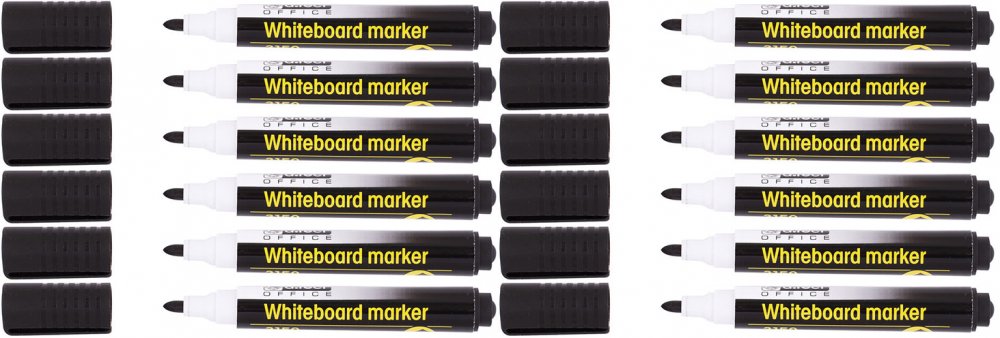 12x marker suchościeralny D.Rect 3150, okrągła, 1-3mm, czarny