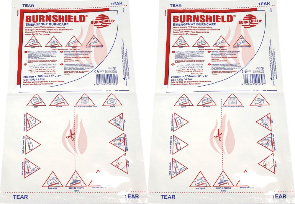 2x Opatrunek hydrożelowy na oparzenia Burnshield, 20x20cm