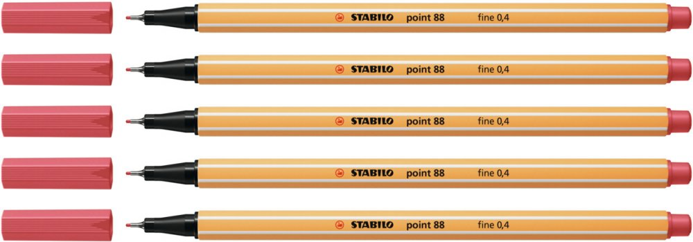 5x Cienkopis Stabilo Point 88/47, 0.4mm, rdzawy