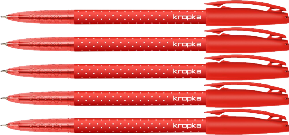 5x Długopis Rystor, Kropka, 0.5mm, czerwony