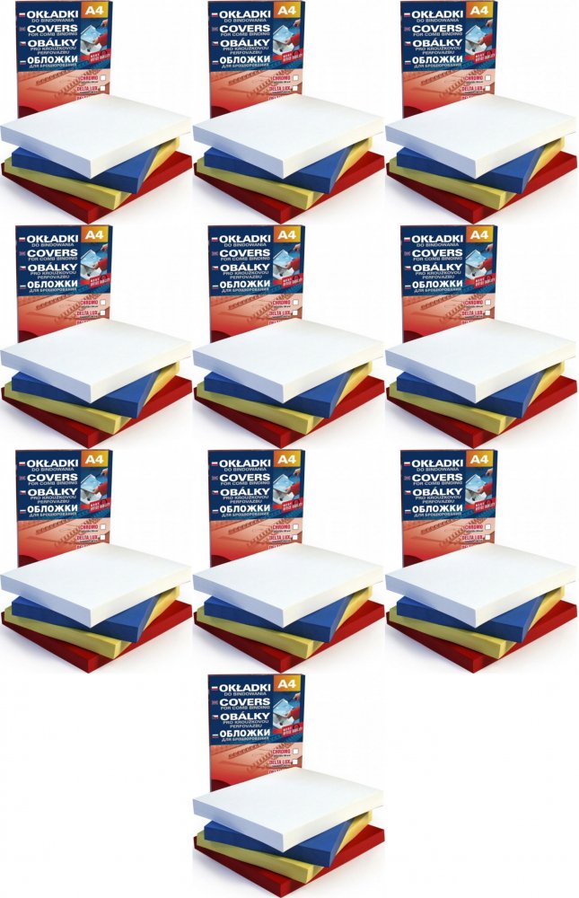 10x Okładki do bindowania Argo Delta, A4, 250g/m2, skóropodobne, 100 sztuk, granatowy