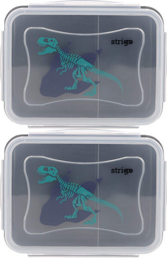 2x Lunchbox Strigo Noise, 16.5x12x6.5cm, transparentny