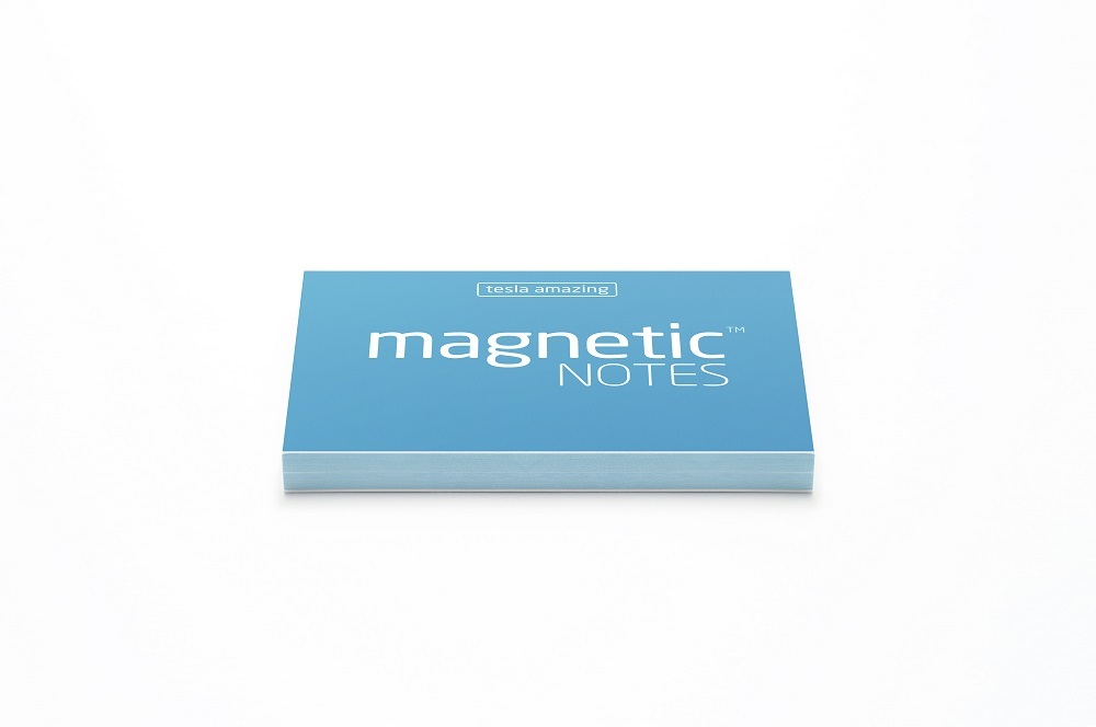 Karteczki elektrostatyczne Magnetic, 70x50mm, 100 karteczek, niebieski, neonowy