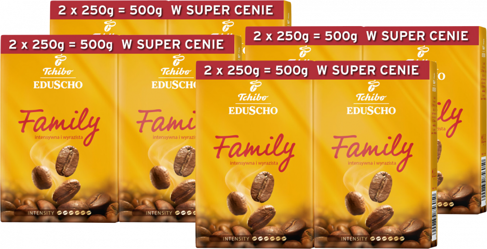 4x Kawa mielona Tchibo Eduscho Family Duopack, 2x250g