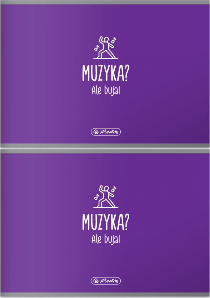 2x Zeszyt przedmiotowy w pięciolinię Herlitz Muzyka (zeszyt do nut), A5, 16 kartek, fioletowy