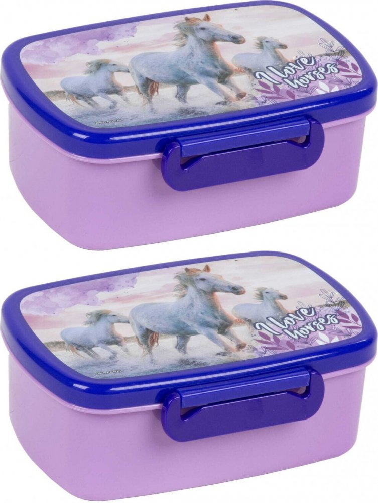 2x Lunchbox Derform A Konie 25, 16.5x10x7cm, fioletowy