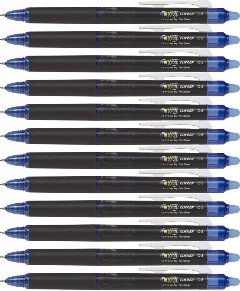 12x Pióro kulkowe wymazywalne Pilot Frixion Point Clicker, 0.5mm, niebieski