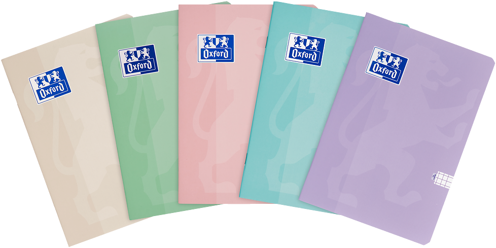 5x Zeszyt w kratkę Oxford Touch Pastel, A5, miękka oprawa, 16 kartek, mix kolorów pastelowych